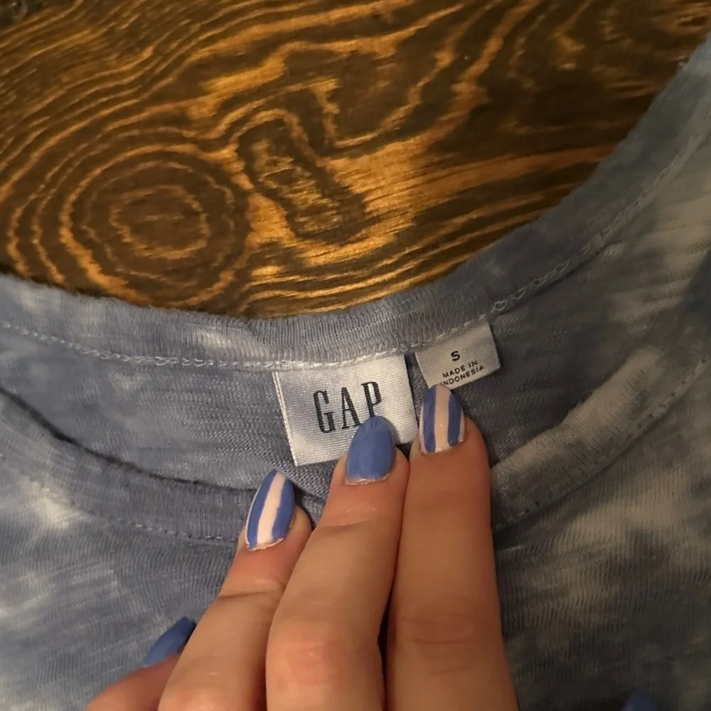 GAP Cloudy Blue and White T-Shirt Dress